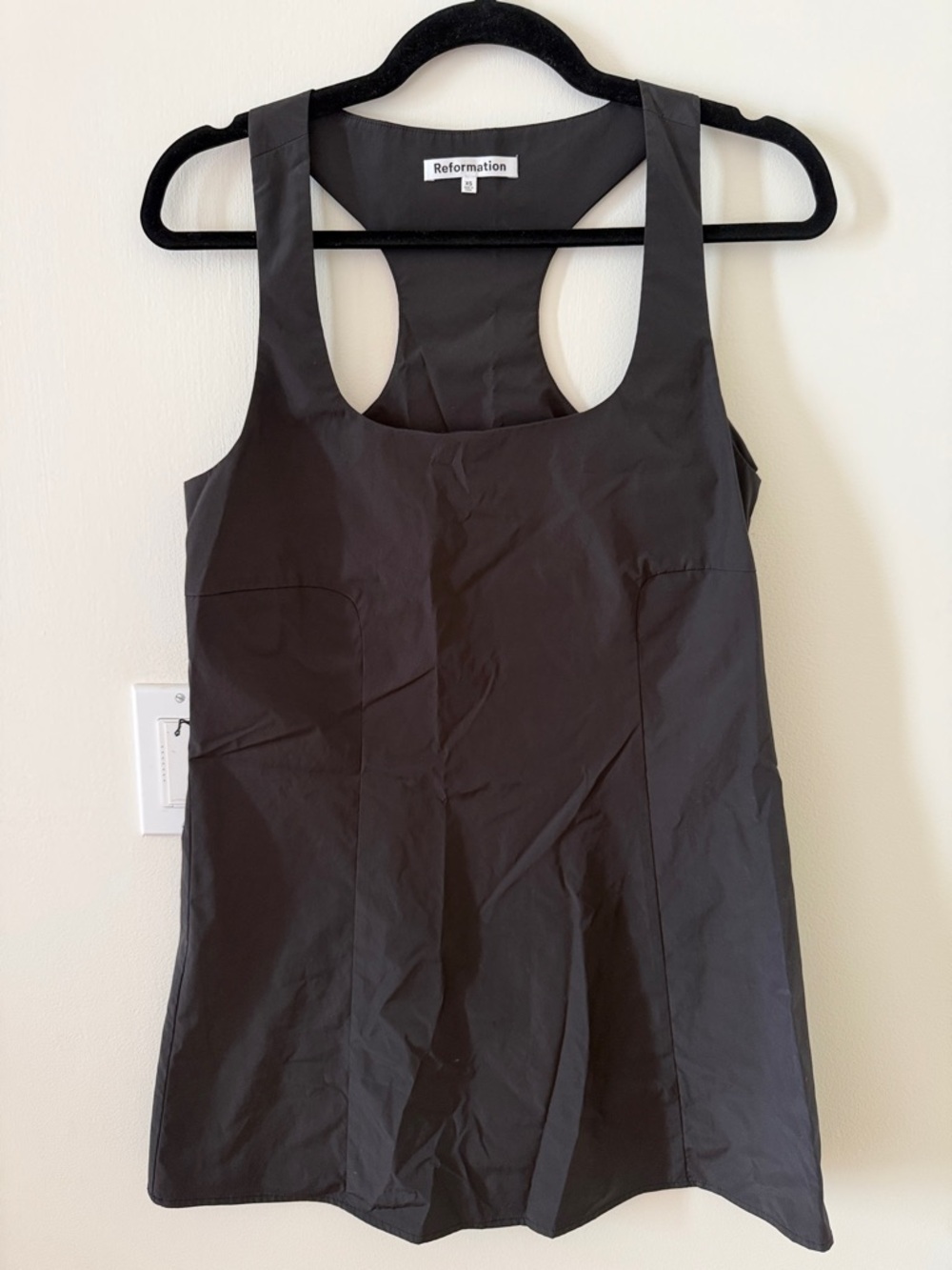 Reformation Black Racerback Mini Dress